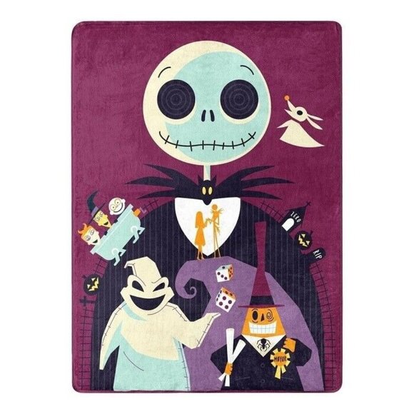 New Movie Nightmare Before Christmas Jack Oogie Plush Fleece Throw Gift Blanket - Picture 1 of 2